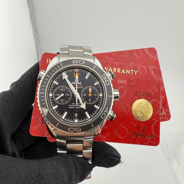 Omega Seamaster Planet Ocean Chronograph Steel Watch + Cards 232.30.46.51.01.001